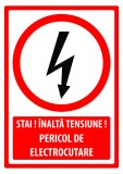 Semn pentru stai inalta tensiune pericol de electrocutare