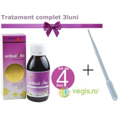 Pachet Tratament Complet pentru 3 Luni Antioxivita 100ml x 4buc + Pipeta pentru Dozaj 3ml