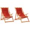 Scaune pliante 2 buc. Material textil rosu - 1