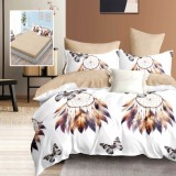 Lenjerie de pat finet 6 piese, cearceaf pat cu elastic, cearceaf pilota 200x230, 2 fete perna 50x70, 2 fete perna 70x70, Extra, Pene crem Relax KipRoo