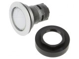 Comutator apăsare 22mm argintiu IP65 plat