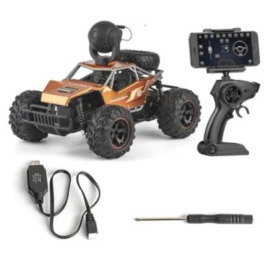 Masina off-road copii si adulti, THD M9, camera video 720p, radio control, wifi, scara 1:14, culoarea maro foto