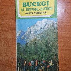 harta turistica muntii bucegi si imprejurimi - din anul 1984 - dimensiuni 65/47