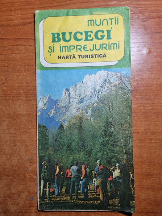 harta turistica muntii bucegi si imprejurimi - din anul 1984 - dimensiuni 65/47