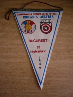 M3 C7 - Tematica sport - fobal - Romania - Austria - 10 septembrie 1986 foto