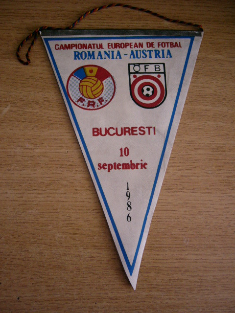 M3 C7 - Tematica sport - fobal - Romania - Austria - 10 septembrie 1986