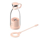 Mini blender portabil Zzeleno 4 lame 20.000rpm putere mare compact incarcare wireless 350ml Roz