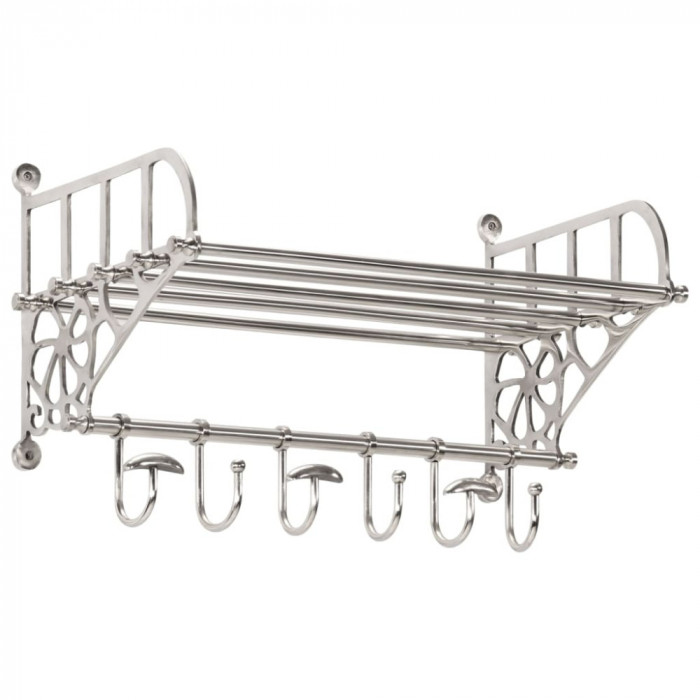 Gossi suport pentru bagaj cu umerase, montat pe perete, aluminiu