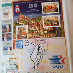 B1630 - lot timbre neuzate si stampilate diverse tari,valoare catalog € 21,75