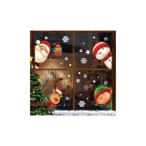 Cumpara ieftin Sticker Perete Autocolant Mos Craciun, Spiridus si Om de Zapada, 4 buc, 35x25cm, model Geam - 10713