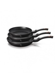 Set 3 tigai Black Rose Berlinger Haus BH 6158F, marmorate, antiaderente, negre foto