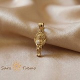 Pandantiv Ingerul Protectiei , Pandantiv placat cu aur 14K cu zirconia alba