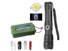 Lanterna Tactica LED, 5 Moduri, Zoom, USB-C, 800m, Impermeabila, Aluminiu, Vanatoare, Camping, Pescuit, Dactylion, Negru
