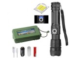 Lanterna tactica LED, 5 moduri de iluminare, pentru vanatoare, camping, rezistenta la apa, negru