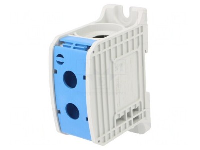 Conector de &amp;Icirc;mbinare Șine 185mm Albastru 2 Borne foto
