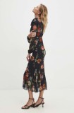 Answear Lab rochie culoarea negru, midi, evazată