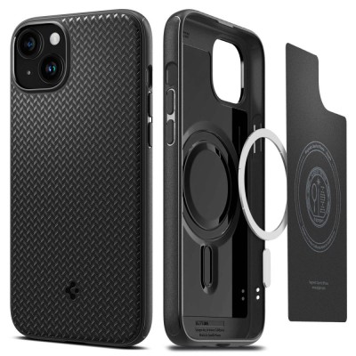 Husa iPhone 15 Plus Spigen Mag Armor MagSafe, negru foto