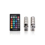 Cumpara ieftin Leduri t10 w5w RGB multicolore cu telecomanda