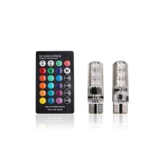 Leduri t10 w5w RGB multicolore cu telecomanda