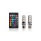 Leduri t10 w5w RGB multicolore cu telecomanda