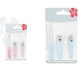 Cumpara ieftin Set 3 ustensile pentru manichiura si pedichiura, 9.5 cm, otel inoxidabil si plastic