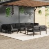 Set Mobilier Gradina Relaxare Aluminiu Antracit, 10 Piese, Perne Incluse