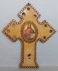 Crucifix ortodox romanesc artizanal 25cm, tip aplica de perete, vintage anii 70