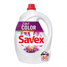 Detergent de Rufe Lichid SAVEX 2 in 1 Parfum Lock Color, 4.4L, 80 Spalari, Detergent Lichid pentru Rufe, Detergent Automat pentru Haine, Detergenti Li