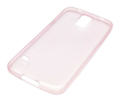 Husa silicon cauciucat roz semitransparent ultraslim pentru Samsung Galaxy S5 G900 foto
