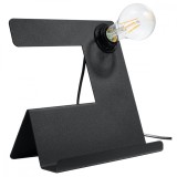Lampă De Birou Incline Negru Oțel 1 Bec Neregulat Industrial De Interior.