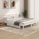 VidaXL Cadru de pat King Size, alb, 150x200 cm, lemn masiv de pin