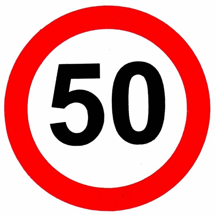 Sticker limita viteza 50 km/h