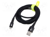 Cablu USB 2.0 Goobay Apple Lightning - USB A, 2m, Negru, 60W