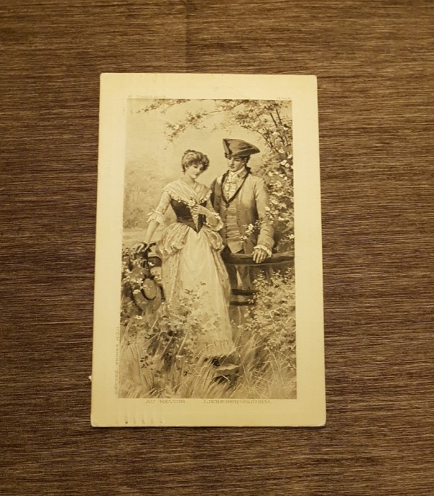 Carte poștală Germania . Scenă romantică 'Au Revoir'