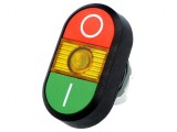 Comutator dublu 22mm roșu/verde IP66