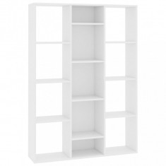 Separator cameră/Bibliotecă, alb, 100x24x140 cm, PAL