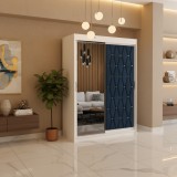 Dressing Tapitat Albastru Iris Cu Oglinda &Icirc;n stoc