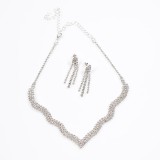 Set elegant colier si cercei cu pietre stralucitoare