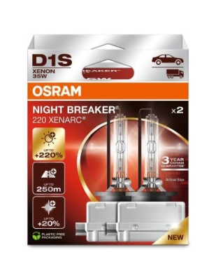 Set 2 Becuri Auto Xenon D1S OSRAM NIGHT BREAKER LASER Next Generation, +220%, 85V, 35W foto