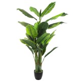 Planta artificiala Atmosphera Banana tree cu ghiveci, bananier, 116x116x168 cm, verde