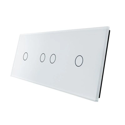 Panou intrerupator simplu+ dublu + simplu cu touch LIVOLO din sticla SmartElectro IntelligentHouse foto