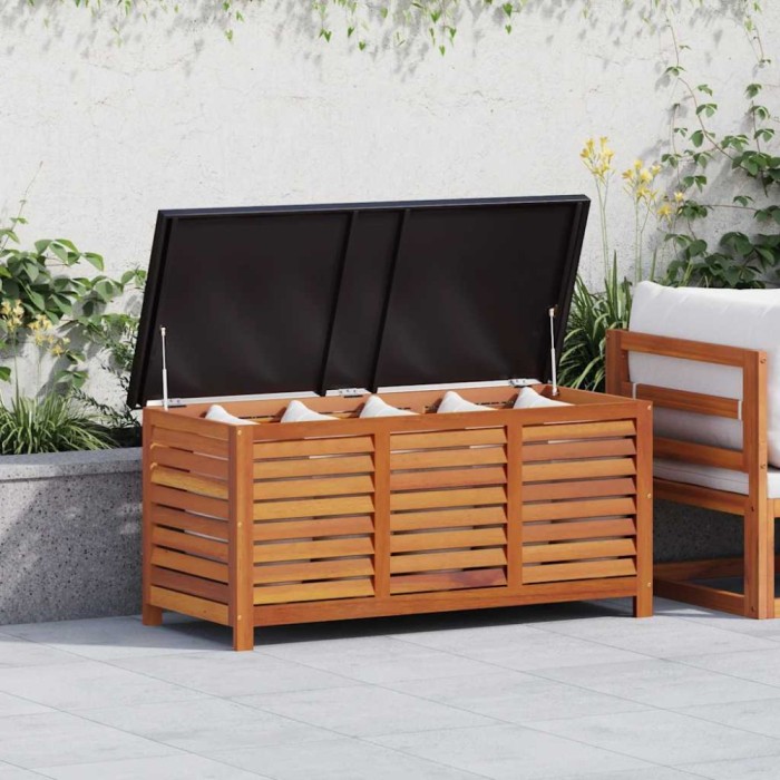 vidaXL Ladă depozitare grădină, 117x50x55 cm, lemn masiv de eucalipt