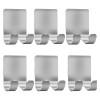 Set 6 suporti universali de perete, din inox, 6x4.5cm - Argintiu
