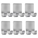 Cumpara ieftin Set 6 suporti universali de perete, din inox, 6x4.5cm - Argintiu