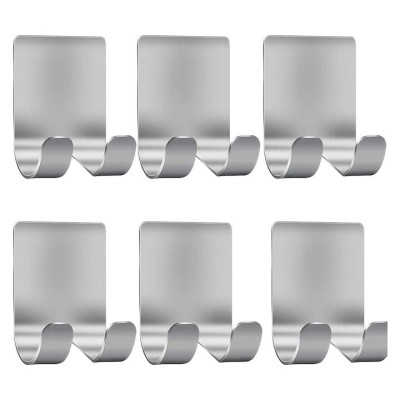 Set 6 suporti universali de perete, din inox, 6x4.5cm - Argintiu foto