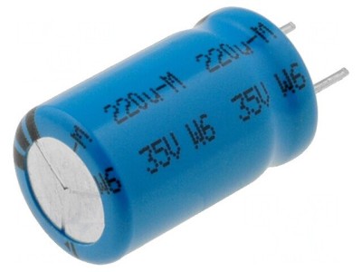 Condensator electrolitic low ESR THT 220uF 35V 10x16mm foto