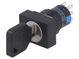 Comutator &icirc;ntrerupător cu cheie ONPOW, 3 poziţii, IP40, &Oslash;16mm