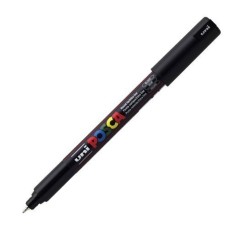 Marker UNI PC-1MR Posca 0,7 mm varf fin metalic negru foto