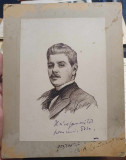 Reproducerea unui desen de Bellet, dedicatia poetului Charles-Adolphe Cantacuzen