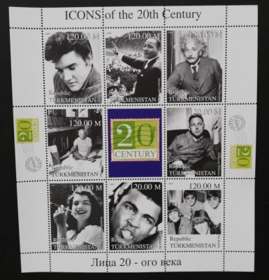 TURKMENISTAN-.PERSONALITATI A SEC.XX-8V.+1 VG..IN 1 COALA -NED.-MNH**-TU PLR 68B foto